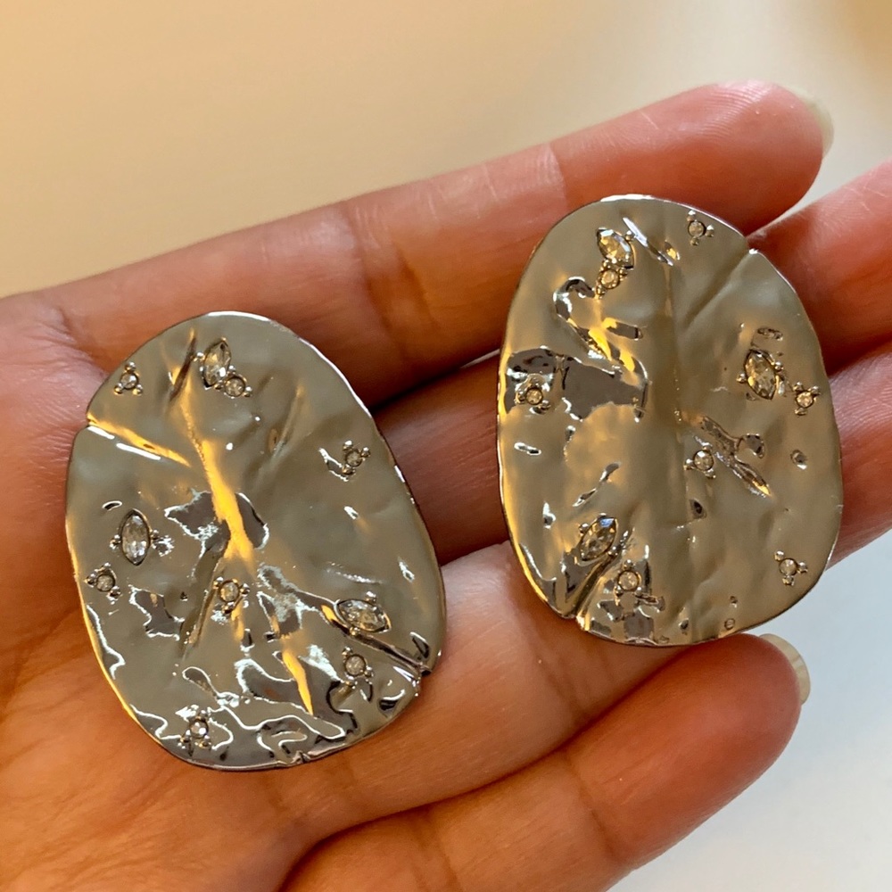 Alexis Bittar Encrusted Rocky Disc ClipOn Earrings - Picture 4 of 6
